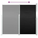 vidaXL Auvent latéral de patio 160x300 cm Noir