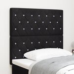 Tête de lit vidaXL avec boutons en cristal  capitonnée  noire  90 cm  velours