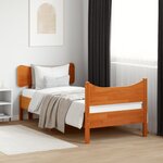 vidaXL Cadre de lit sans matelas cire marron 100x200cm bois pin massif