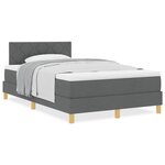 vidaXL Lit à Sommier avec Matelas Gris Foncé 120x200 cm Tissu