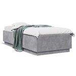 vidaXL Cadre de lit sans matelas gris béton 100x200 cm