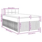 vidaXL Sommier à lattes de lit avec matelas Noir 120x200 cm Tissu