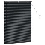 vidaXL Store de Fenêtre avec des rideaux Autre Noir 80 x 130 cm Aluminium