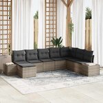 vidaXL Ensemble de canapé de jardin 8 Pièces 319 x 209 x 85 cm Poly rotin