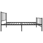 vidaXL Cadre de lit métal sans matelas avec pied de lit noir 75x190 cm