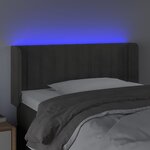 vidaXL Tête de lit à LED Gris foncé 103x16x78/88 cm Velours