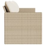 vidaXL Canapé de jardin avec coussins 3 places beige résine tressée