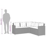 vidaXL Canapé de jardin et table et coussins en forme de L gris clair
