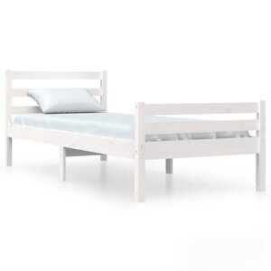 vidaXL Cadre de lit sans matelas blanc bois massif 100x200 cm