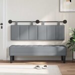 vidaXL Tête de lit suspendue Avec lumière LED Gris clair Tissu