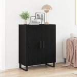 Buffet vidaXL Noir Chêne 69 5x34x90 cm Bois d'ingénierie