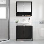 vidaXL Meuble de Lavabo de Salle de Bain Chêne noir 65 x 33 x 60 cm