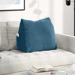 vidaXL Coussin de Dos Bleu 60 x 20 x 50 cm Tissu en velours côtelé
