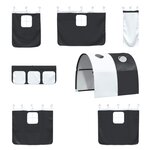 vidaXL Lit mezzanine pour enfants Blanc et Noir 99 5 x 190 cm Métал