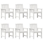 Chaises de Salle à Manger jardin vidaXL 6 Pièces Blanc 65.5x55.5x88 cm HDPE
