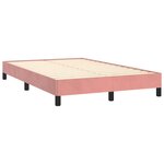 vidaXL Sommier à lattes de lit et matelas LED rose 120x190 cm velours