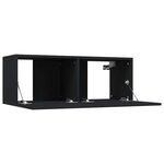 vidaXL Meubles TV 2 Pièces Noir 80x30x30 cm Bois d'ingénierie