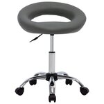 vidaXL Chaise de travail roulante Gris Similicuir