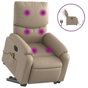 vidaXL Fauteuil inclinable de massage électrique cappuccino similicuir