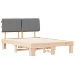 vidaXL Cadre de lit avec tête de lit rembourrée Gris clair
