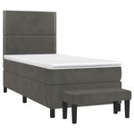 vidaXL Sommier à lattes de lit et matelas Gris foncé 90x190 cm Velours