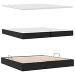 vidaXL Lit de rangement LED avec matelas Noir 200 x 200 cm Velours
