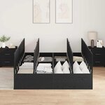 vidaXL Lit de rangement en chêne noir 140x200 cm