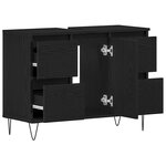 vidaXL Meuble sous lavabo Chêne noir 80 x 33 x 60 cm Bois d'ingénierie