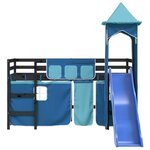 vidaXL Lit mezzanine enfants avec tour sans matelas bleu 80x200 cm