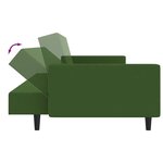 vidaXL Canapé-lit à 2 places vert foncé velours
