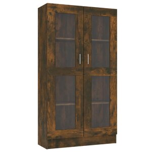 vidaXL Armoire à vitrine Chêne fumé 82 5x30 5x150 cm Bois d'ingénierie