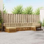 vidaXL Ensemble de canapés d'extérieur 7 pc Naturel et Beige
