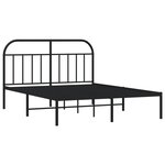 vidaXL Cadre de lit métal sans matelas avec tête de lit noir 140x190cm