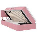 vidaXL Lit de rangement LED avec matelas Rose 90 x 190 cm Velours