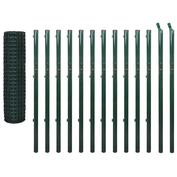 vidaXL Clôture Euro Acier 25 x 1 7 m Vert