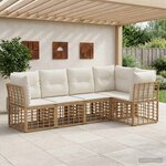 vidaXL Ensemble de canapés d'extérieur Naturel Polyester