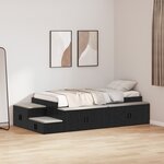 vidaXL Lit de rangement Noir Chêne 90x190 cm
