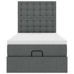 vidaXL Cadre de lit ottoman avec matelas gris foncé 90x190 cm tissu