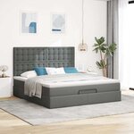 VidaXL Cadre de lit ottoman avec matelas gris foncé 160x200cm tissu