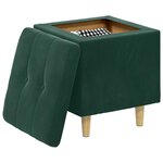 vidaXL Pouf de rangement Vert foncé 40 x 40 x 45 cm Velours