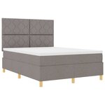vidaXL Lit à ressorts avec matelas Taupe 160 x 200 cm tissu