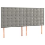 vidaXL Tête de lit à LED Gris clair 200x5x118/128 cm Velours