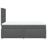 vidaXL Sommier à lattes de lit avec matelas Gris foncé 120x200cm Tissu