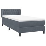 vidaXL Sommier à lattes de lit et matelas gris foncé 90x220 cm velours