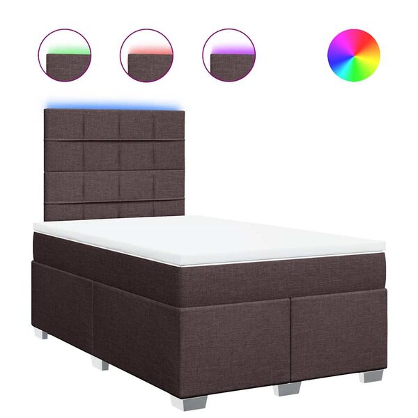vidaXL Sommier à lattes de lit avec matelas Marron foncé 120x200 cm