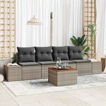 vidaXL Ensemble de canapé de jardin 5 Pièces Gris