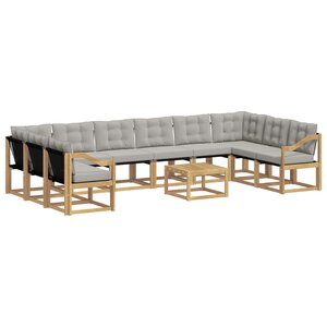 vidaXL Ensemble de canapés d'extérieur 11 pc Blanc et gris clair