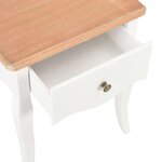 vidaXL Table de chevet Blanc et marron 40x30x50 cm Bois de pin massif