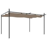 vidaXL Pergola avec toit rétractable taupe 395x292x230 cm