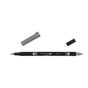 Feutre dessin double pointe abt dual brush pen n55 gris froid 7 tombow